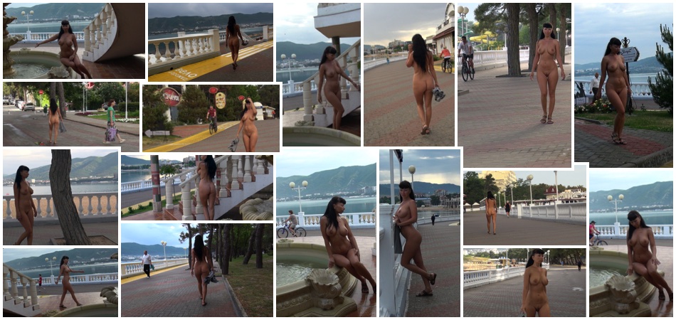 Nude in public. Seafront  - Full video